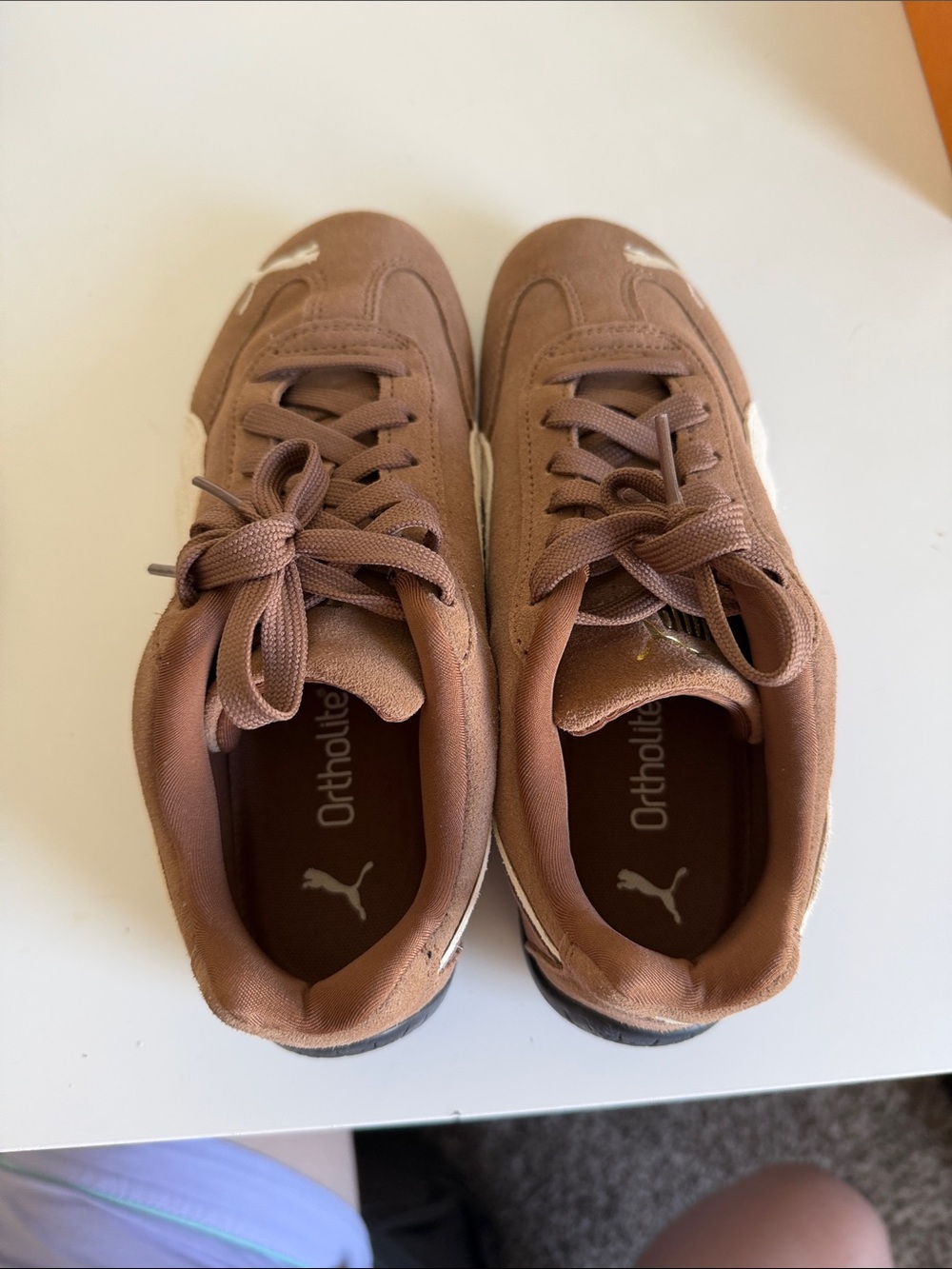 Puma Men's Tan Suede Low-Top Sneakers